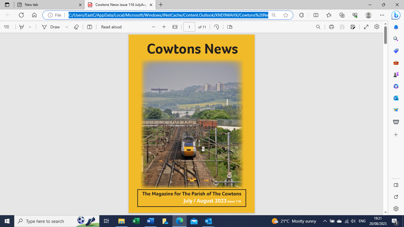 Front page of Cowtons News and link to the magazine